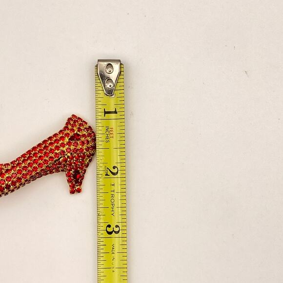 Vintage DOROTHY BAUER Brooch Red Pumps Shoe Swarovski Crystals - Picture 10 of 12